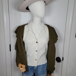 Madewell Mixed Button Ribbed Polo Perfect Summer Tank Size Small